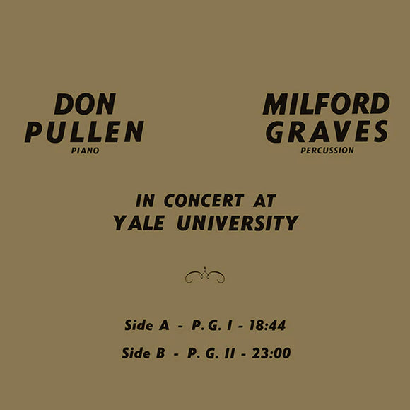 Milford Graves & Don Pullen - In Concert At Yale University LP